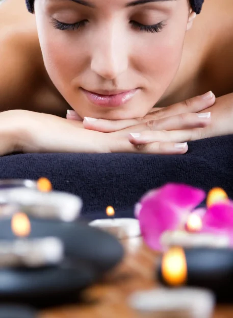 Portrait of Pretty young woman relaxing at spa